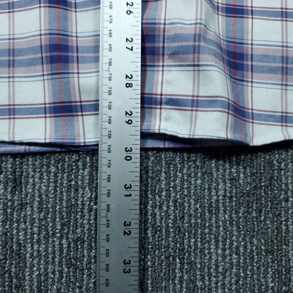 Twillory Mens XL Blue Plaid Untuckable Button Up Long Sleeve Shirt Tailored - Picture 11 of 16